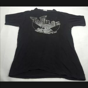 REAL Vintage 1976 Wings Over America '76 Tour Shirt Paul McCartney RARE ROCK Tee